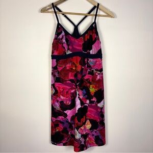 Athleta Pink Multicolor Floral Shorebreak Athletic Swim Dress Racerback